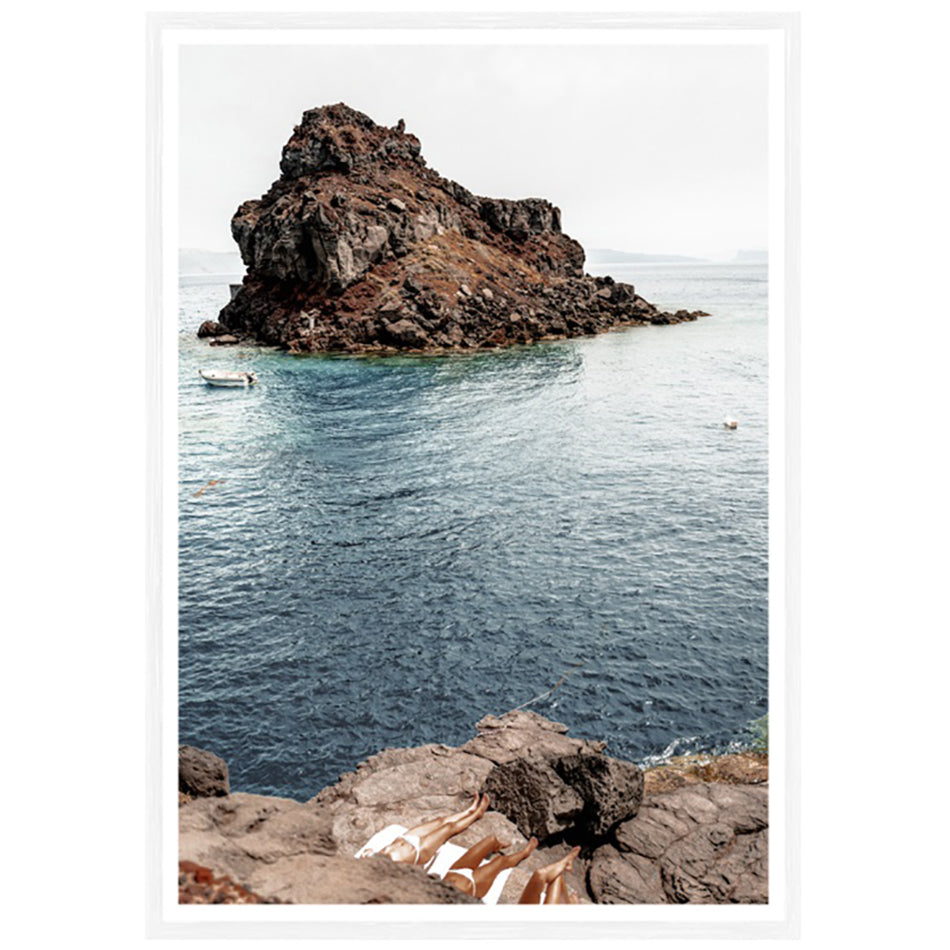 Santorini Swimmers Coastal Wall Art