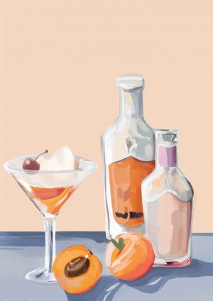 Peach Cocktail Wall Art