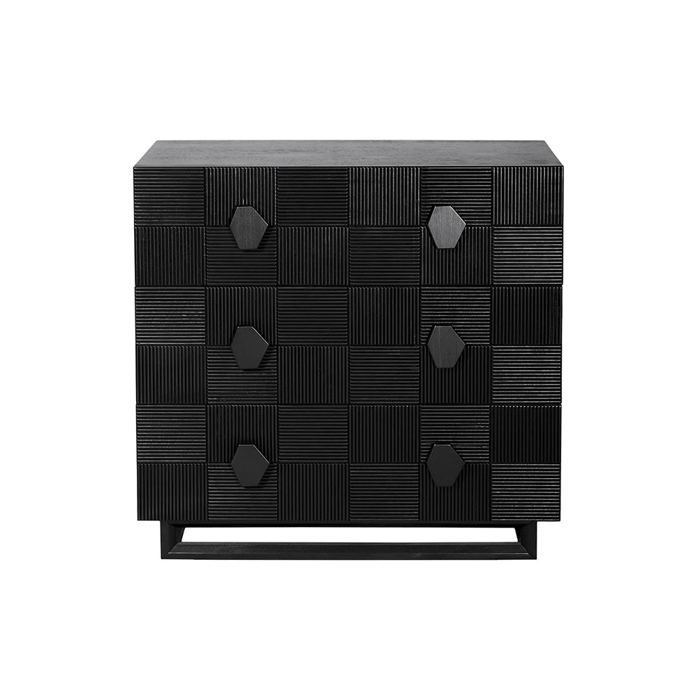 Alton 3 Drawer Chest - Black