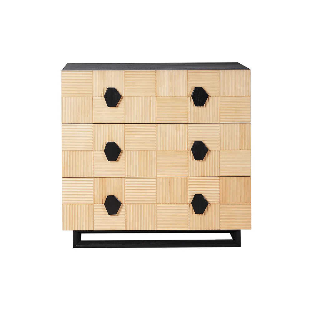 Alton 3 Drawer Chest - Natural and Black