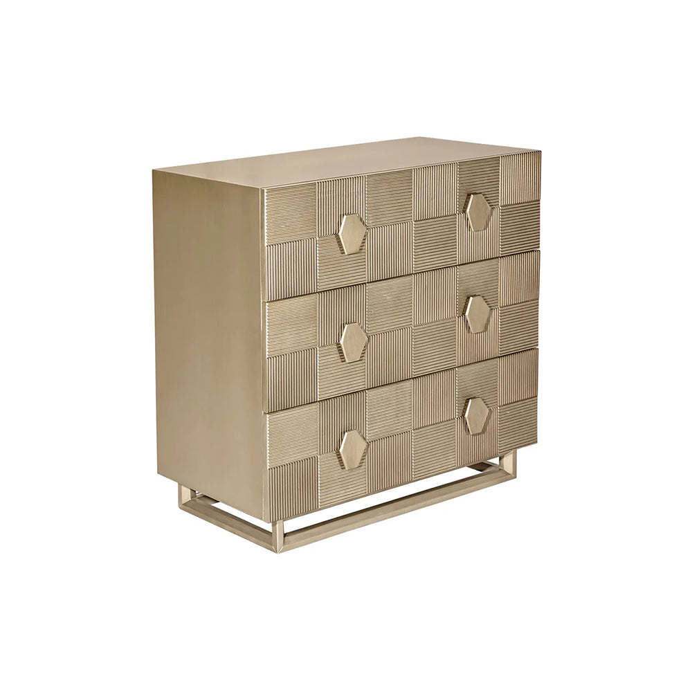 Alton 3 Drawer Chest - Antique Gold