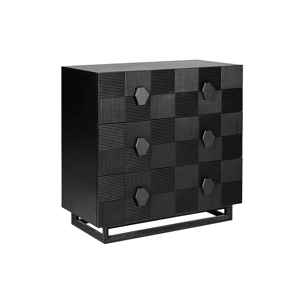 Alton 3 Drawer Chest - Black