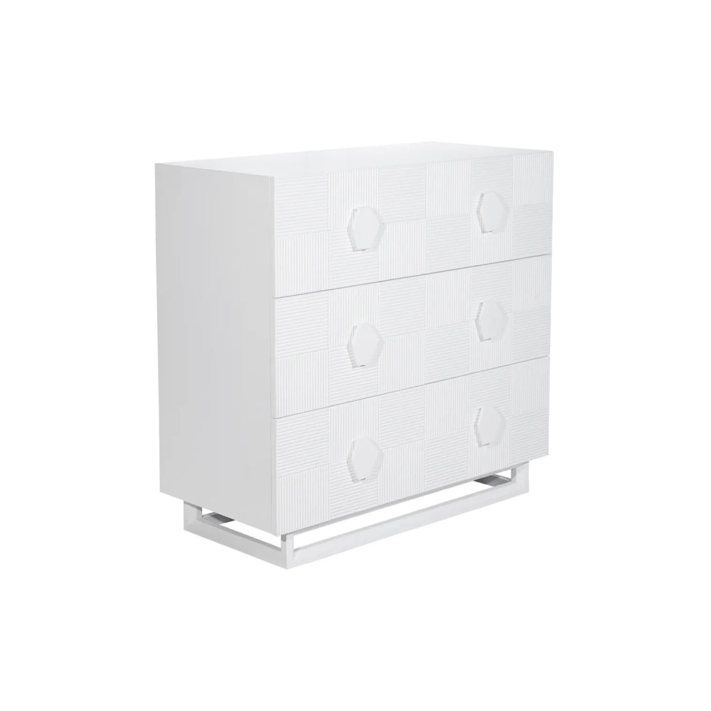 Alton 3 Drawer Chest - White side