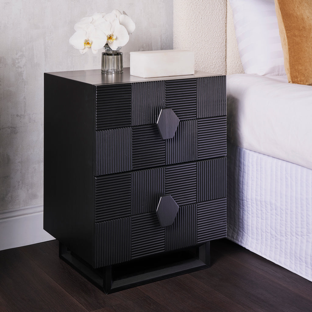 Alton Bedside Table - Small Black