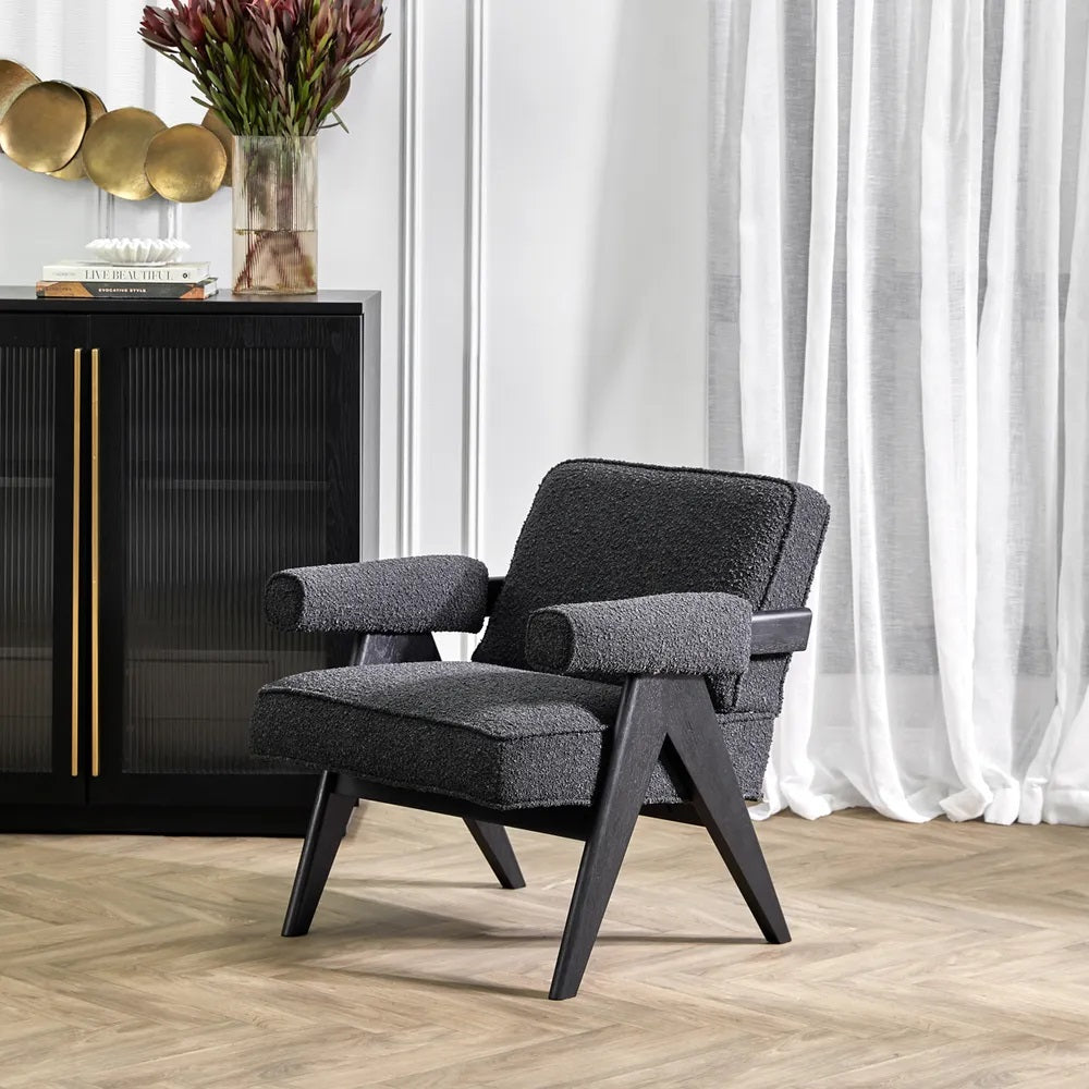 Ambrose Boucle Armchair - Black