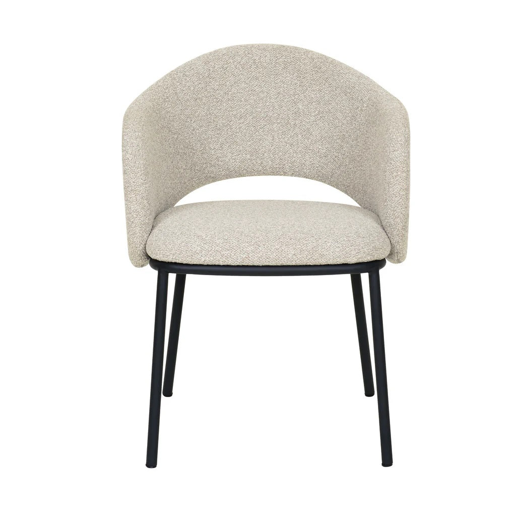 Amelia Black Dining Chair - Clay Grey