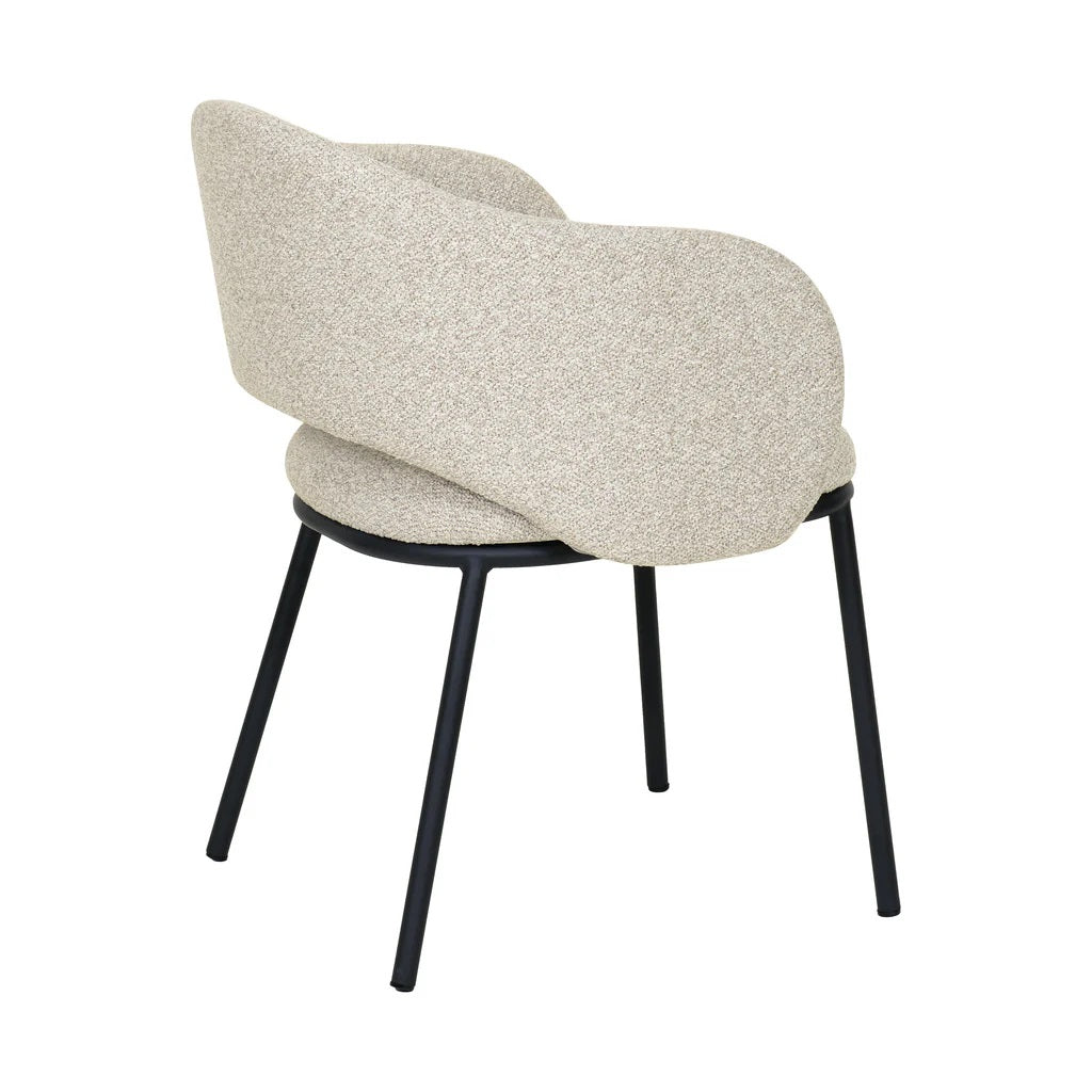 Amelia Black Dining Chair - Clay Grey