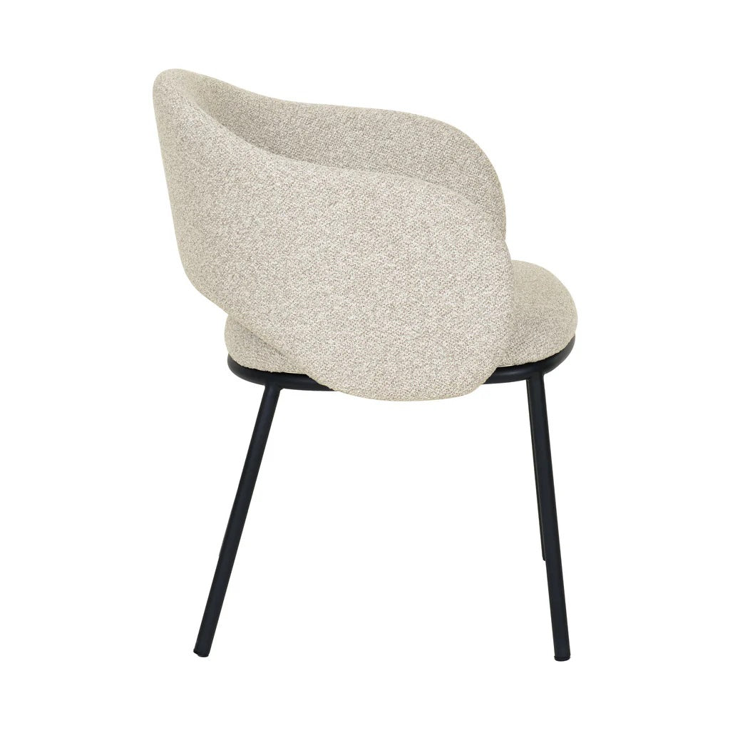 Amelia Black Dining Chair - Clay Grey