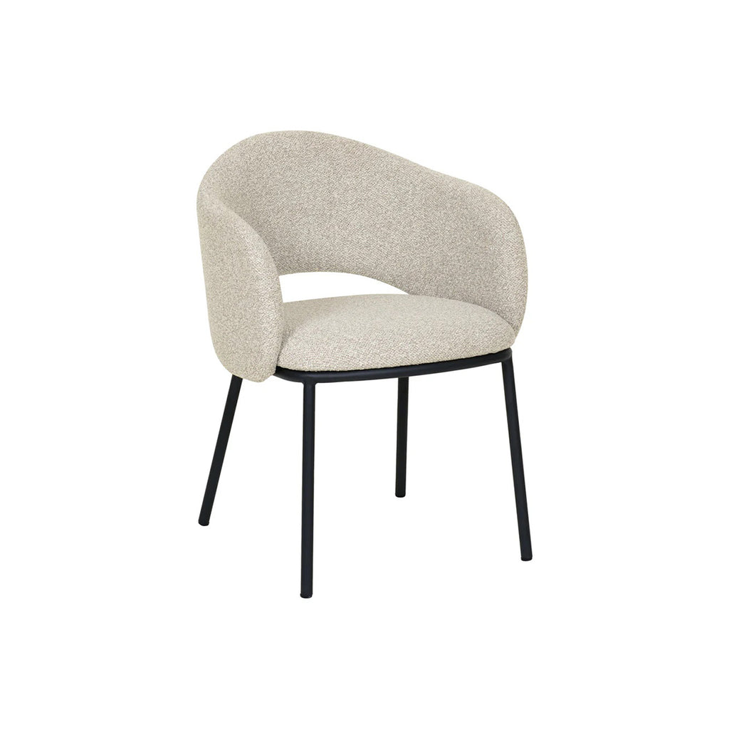 Amelia Black Dining Chair - Clay Grey