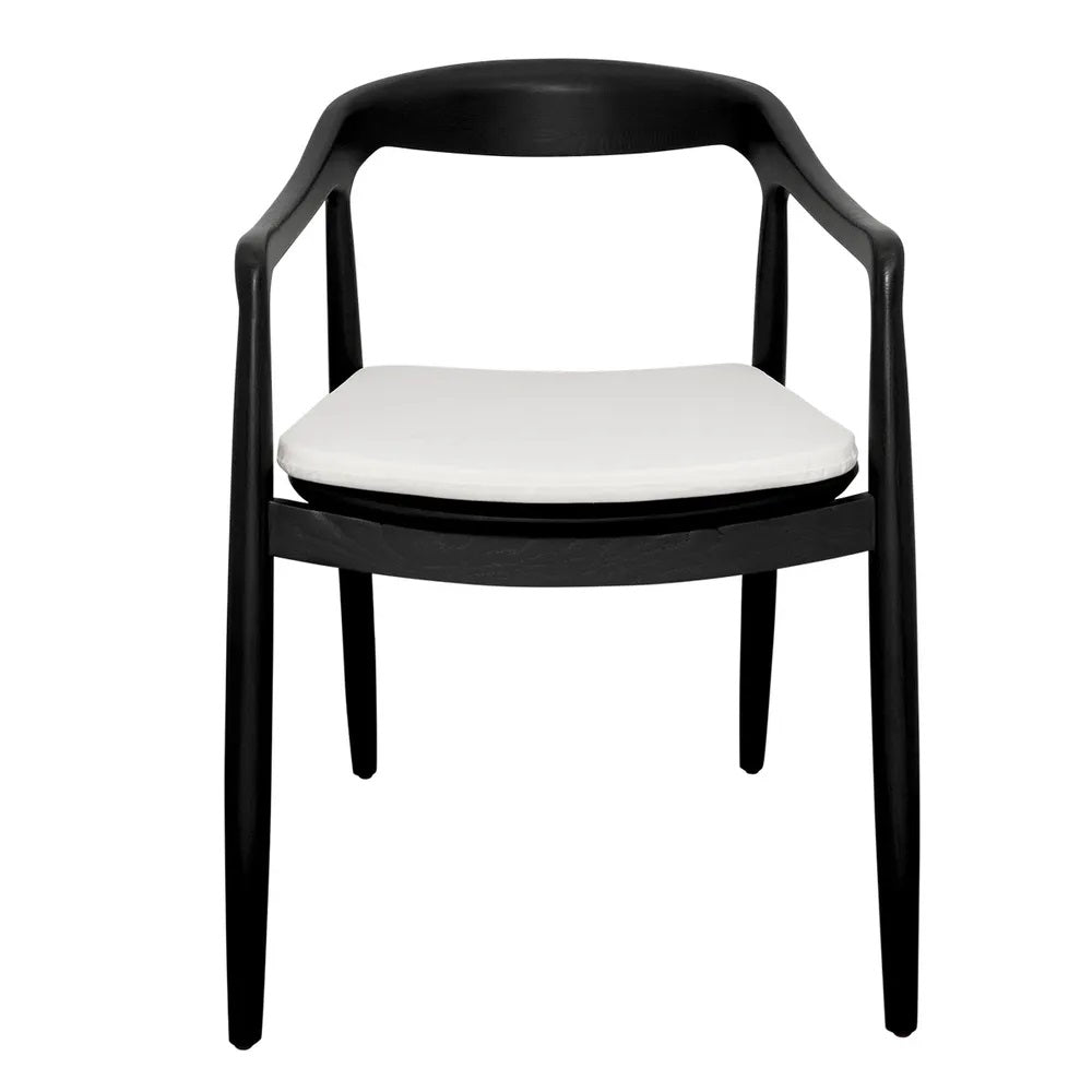 Astrid Ashwood Dining Chair Set of 2 - Black with White Linen