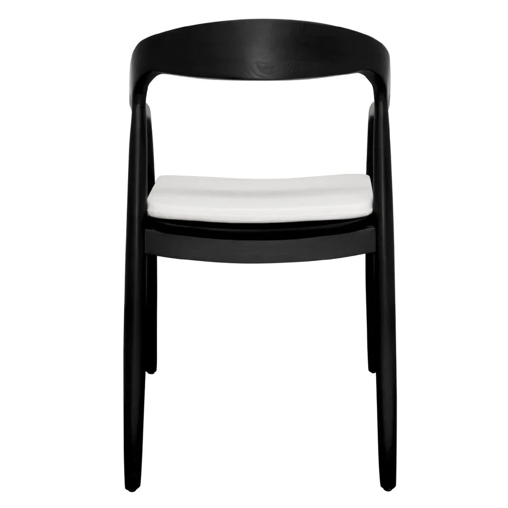 Astrid Ashwood Dining Chair Set of 2 - Black with White Linen