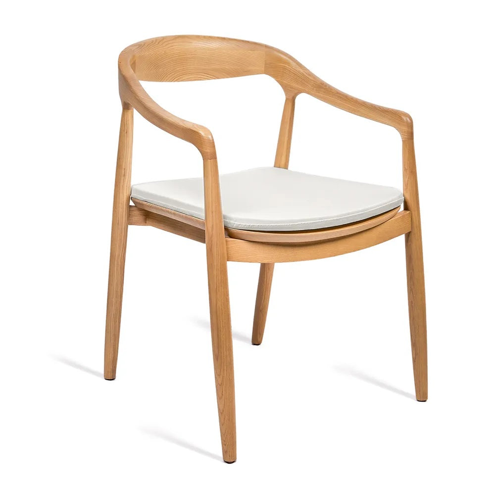 Astrid Ashwood Dining Chair Set - Natural with White Linen