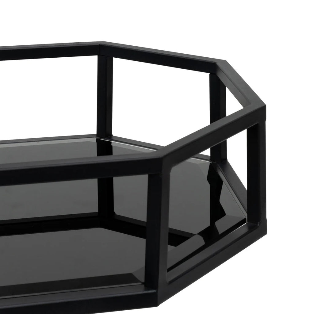 Boston Mirrored Bar Cart - Black