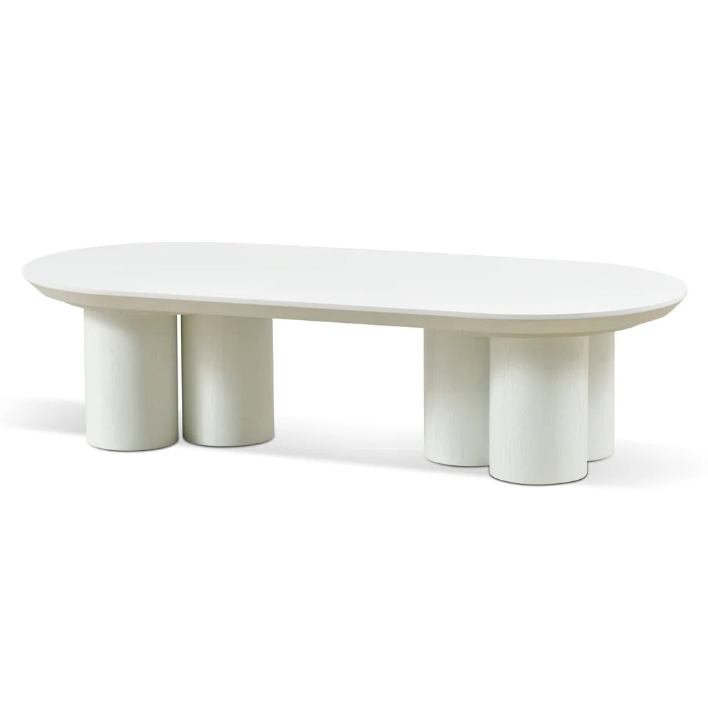 Santorini White Coffee Table - Oval 