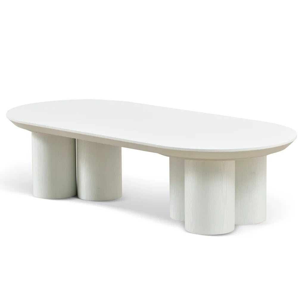 Santorini White Coffee Table - Oval 