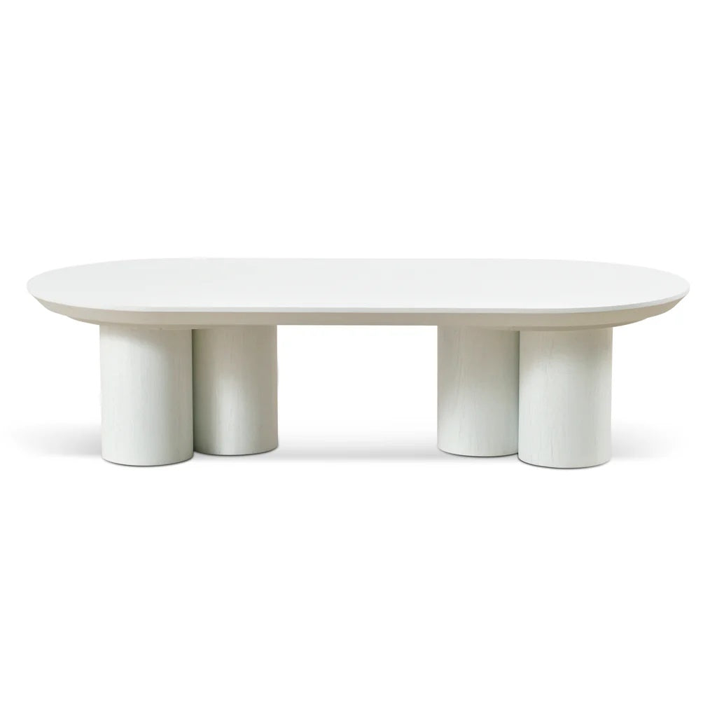 Santorini White Coffee Table - Oval 