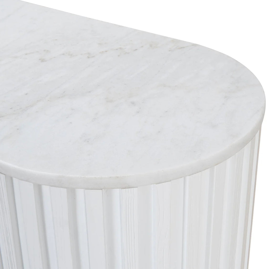 Como White Console - White Marble