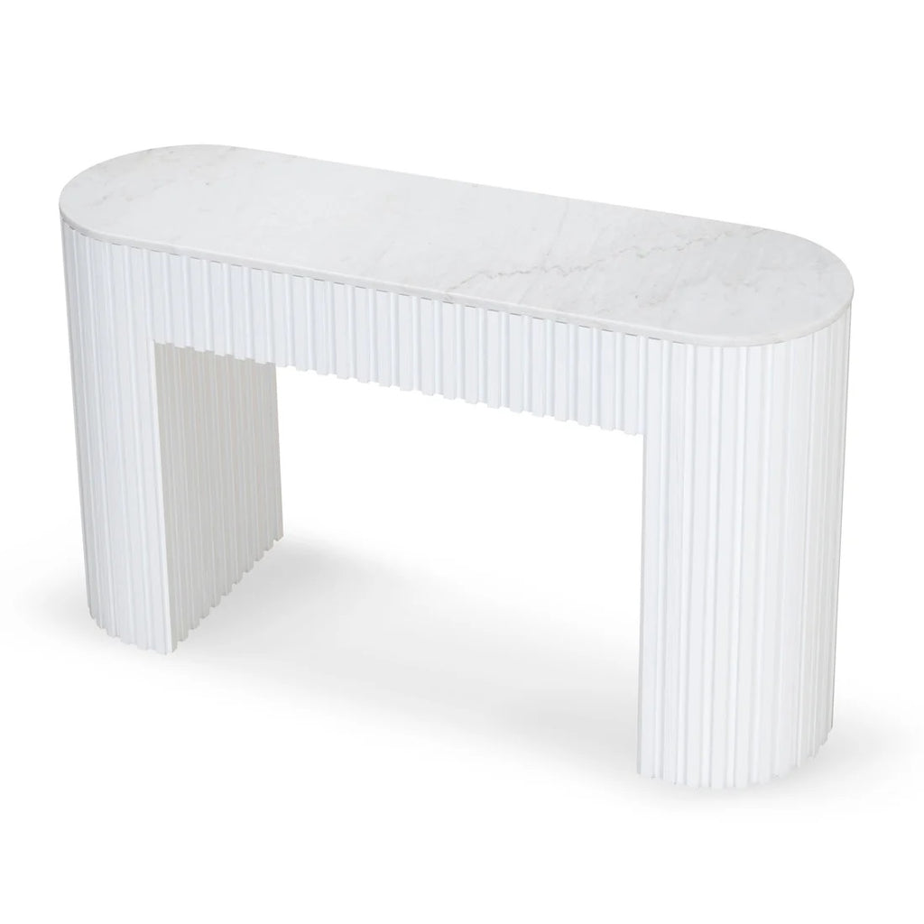 Como White Console - White Marble