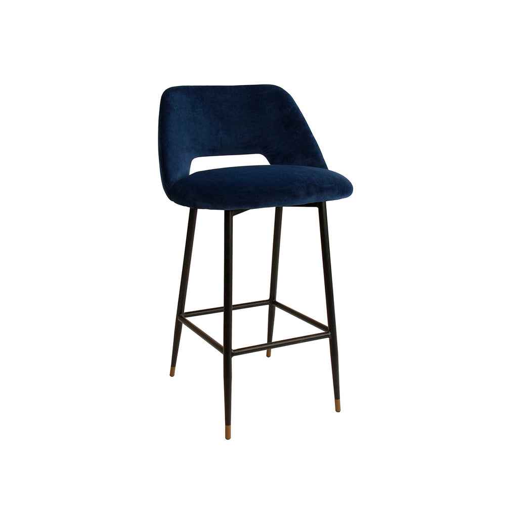 Capri Bar Stool - Navy Velvet