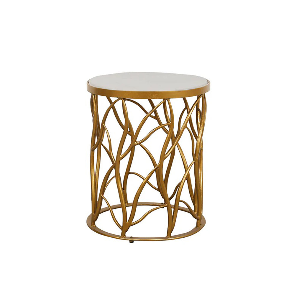 Chambord Marble Side Table - Antique Gold