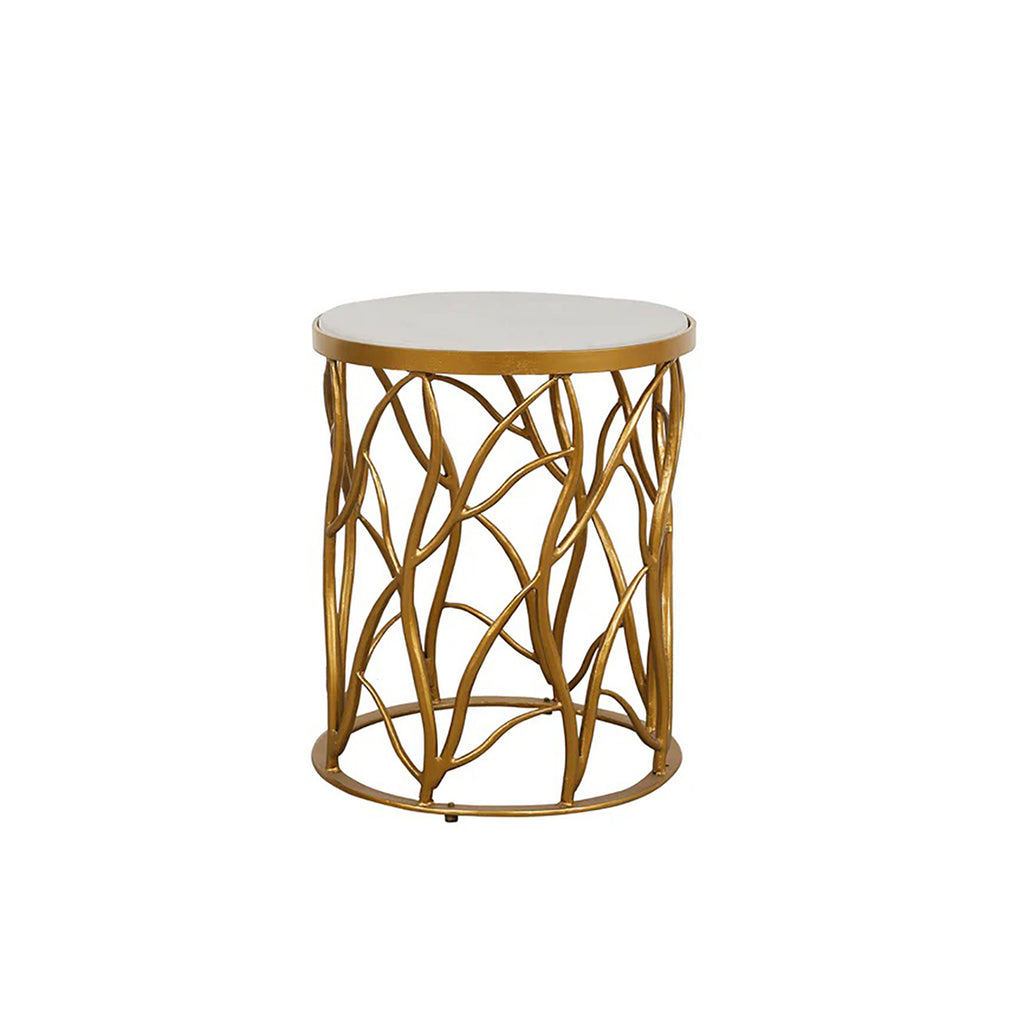 Chambord Marble Side Table - Antique Gold