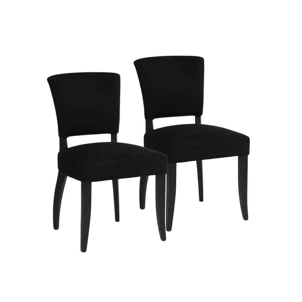 Chelsea Dining Chair Set of 2 - Black Cotton