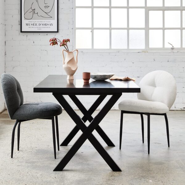 Como Dining Chair - Gusto Charcoal – Black Leg