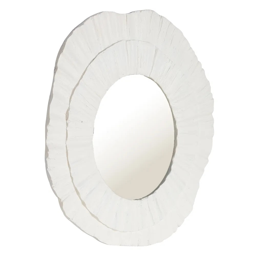 Corfu Round Wall Mirror - White