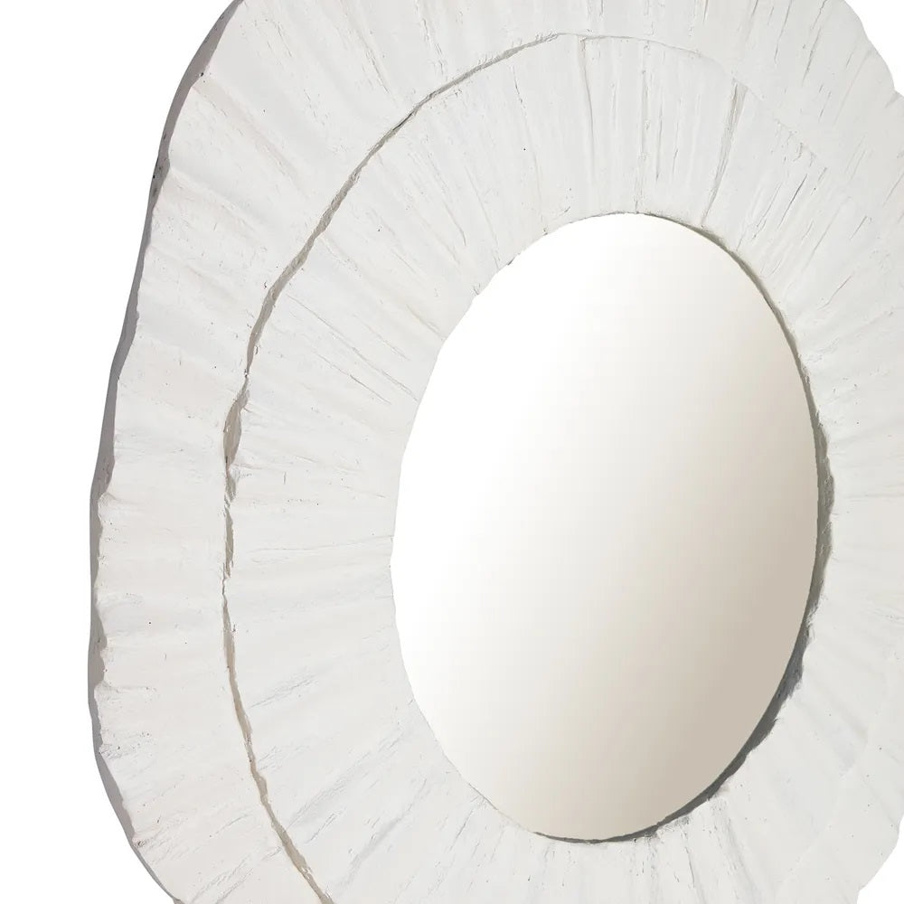 Corfu Round Wall Mirror - White