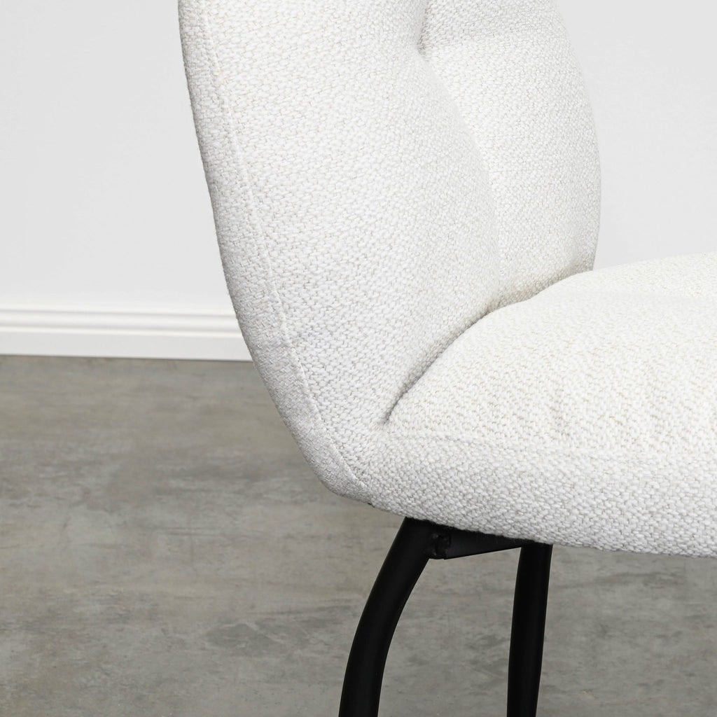 Como Dining Chair - White Gusto – Black Leg