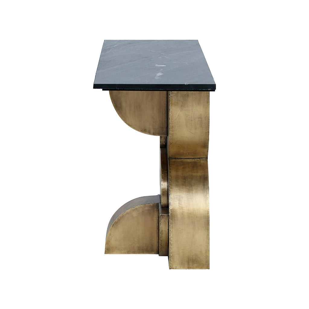 DeCaprio Brass Console Table 