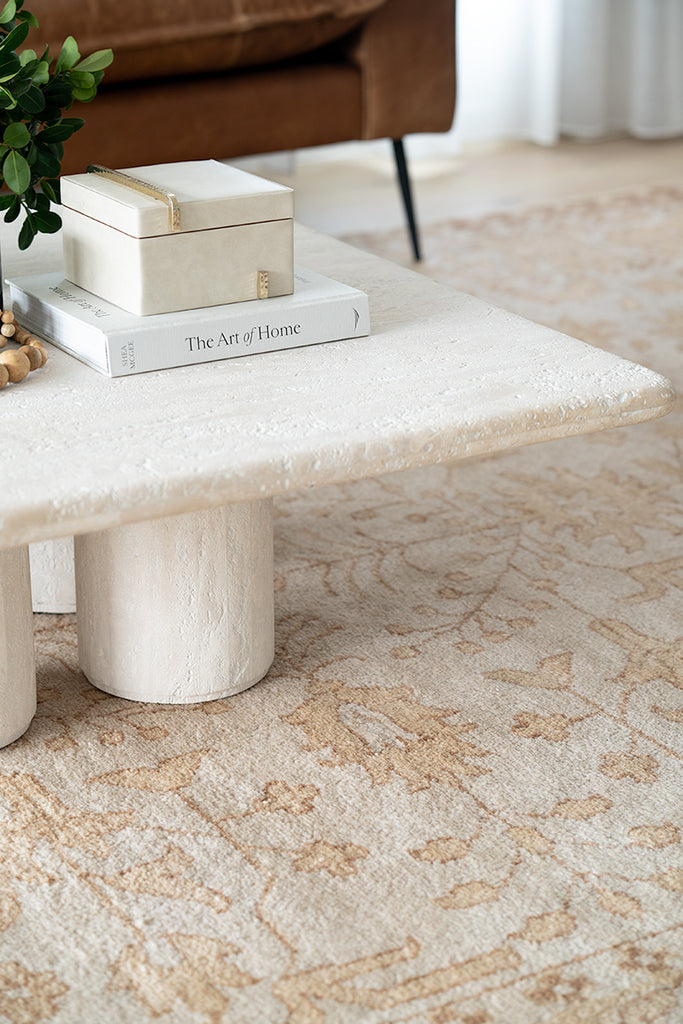 Enzo Travertine Square Coffee Table