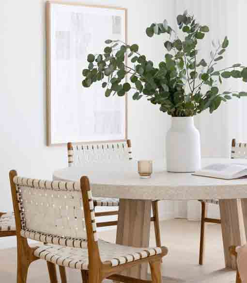 Fiona 120 cm Round Dining Table - white wash