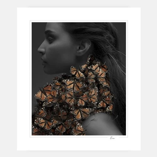 Girl with Butterflies Wall Art