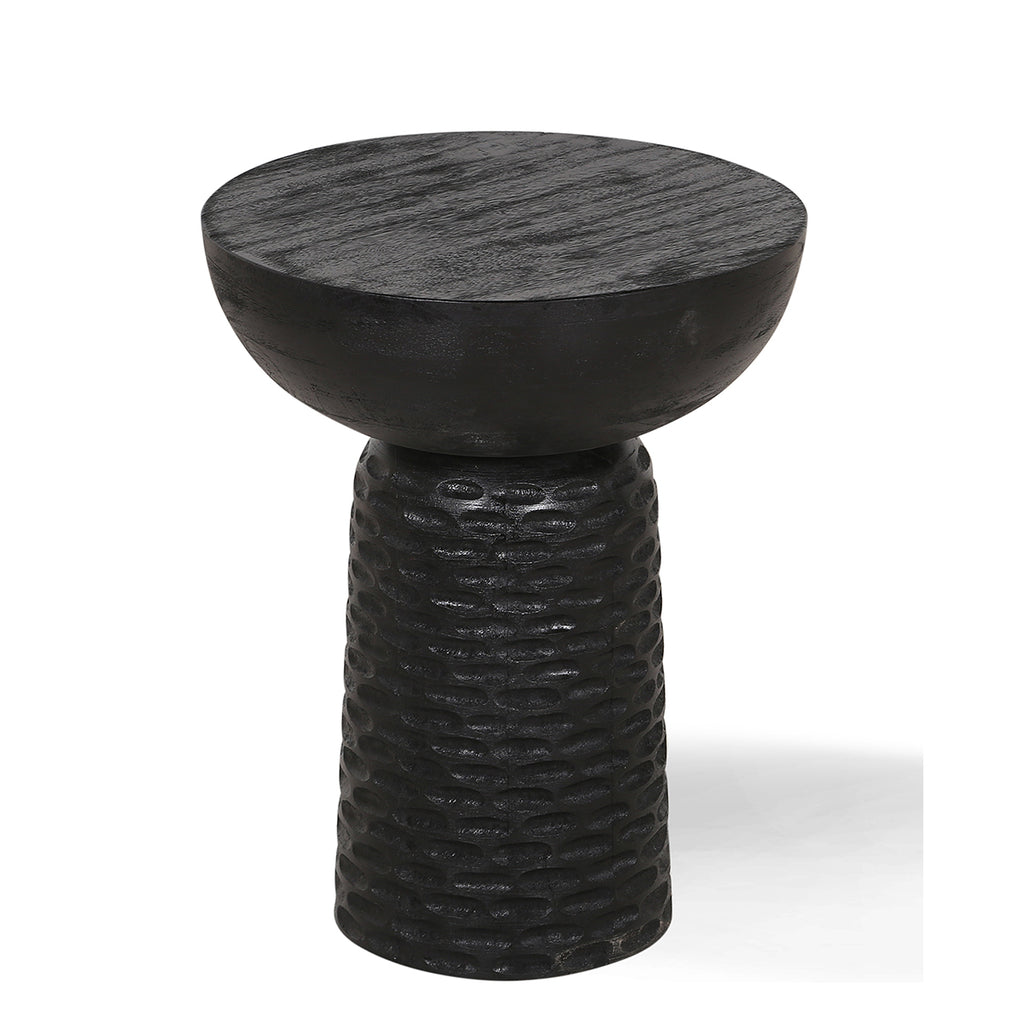 Udaipur Half Moon Black Side Table