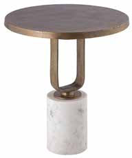 Lille Round Brass and Marble Side Table