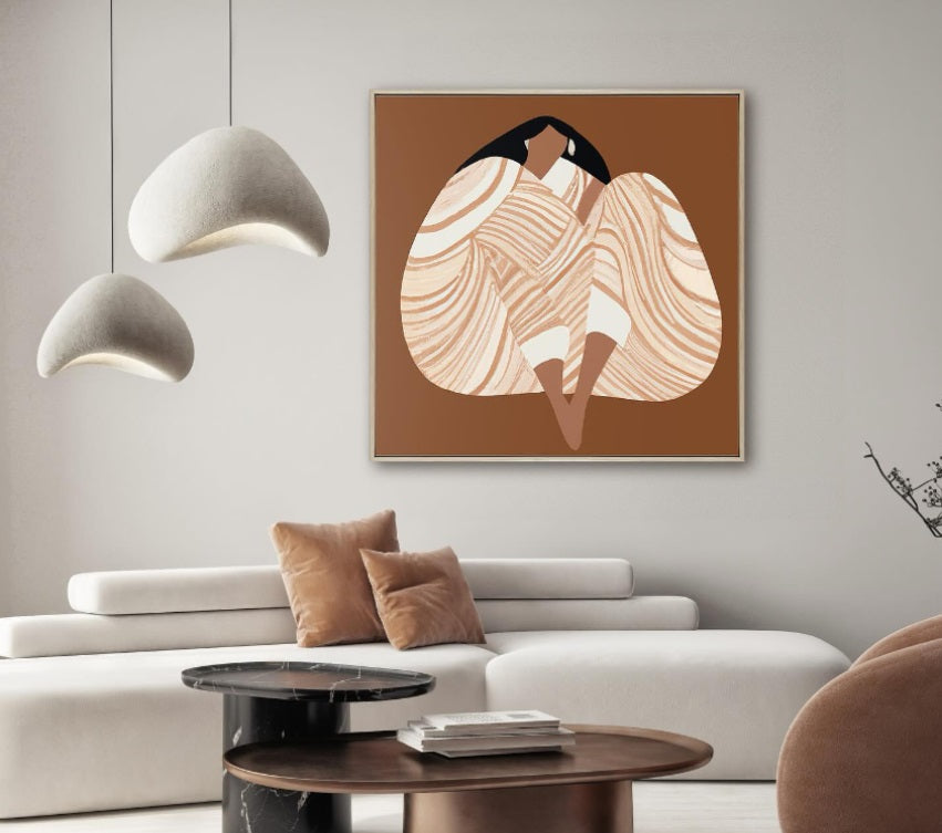 Mocha Cloud Abstract Wall Art