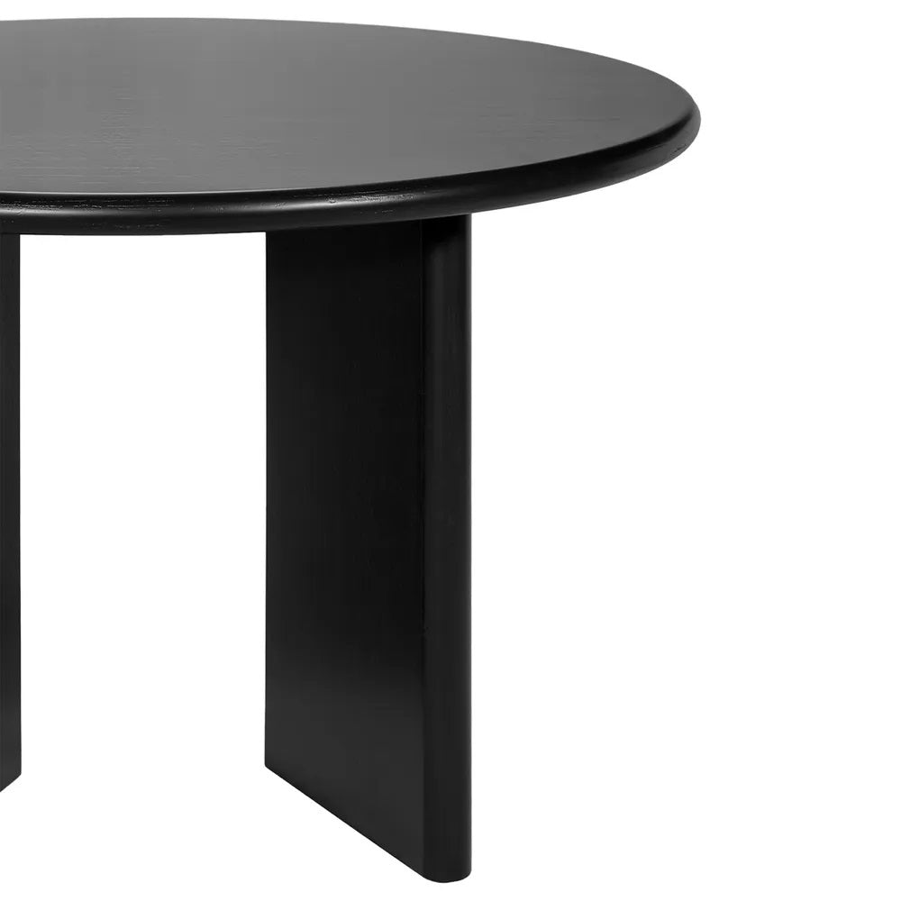 Montauk Black Round Dining Table 1.2m