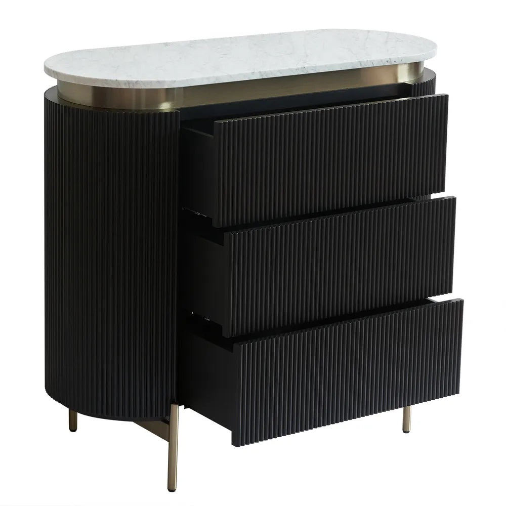 Monte Carlo 3 Drawer Chest - Black