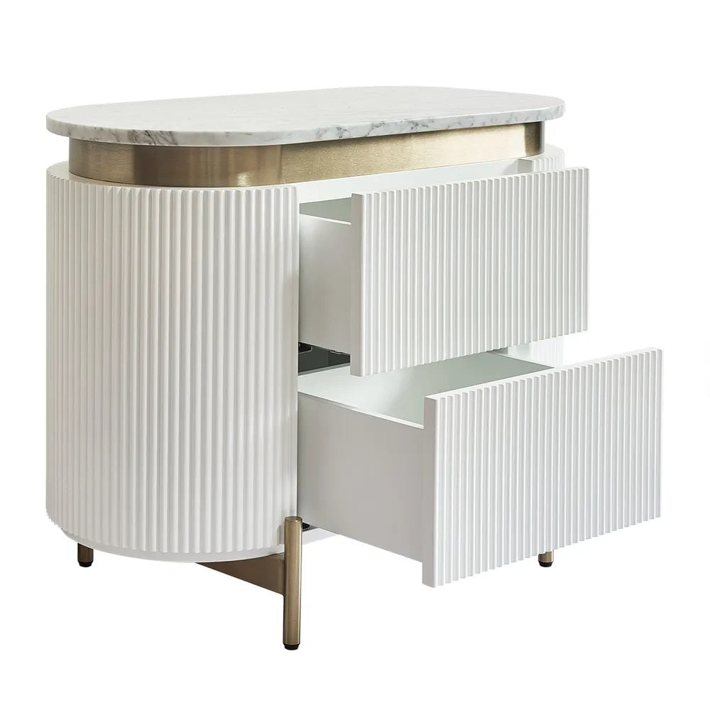 Monte Carlo Large Bedside Table - White