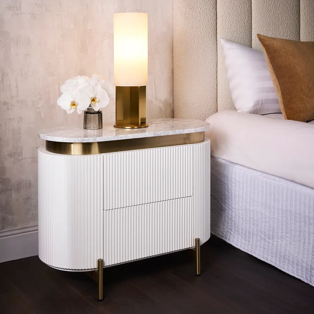 Monte Carlo Large Bedside Table - White