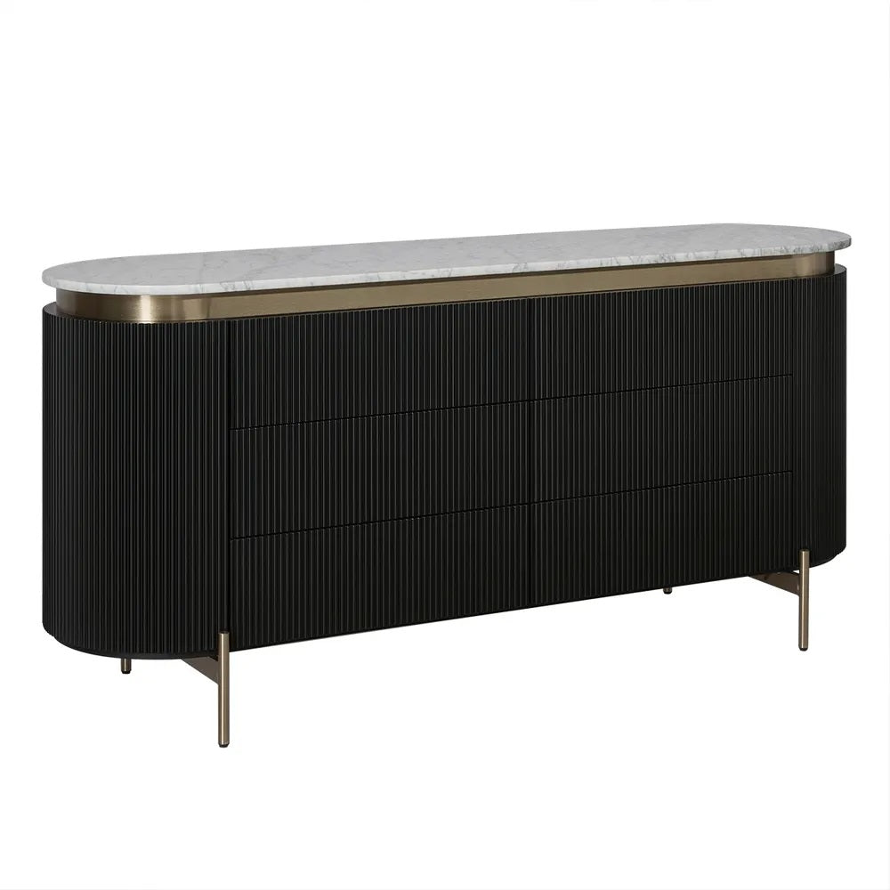 Monte Carlo 6 Drawer Chest - Black