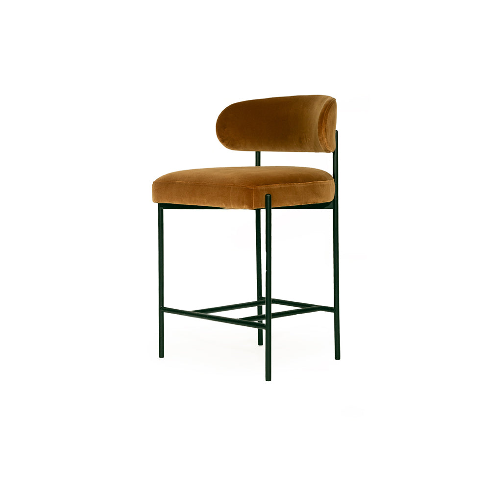 Paris Kitchen Stool - Rust Velvet