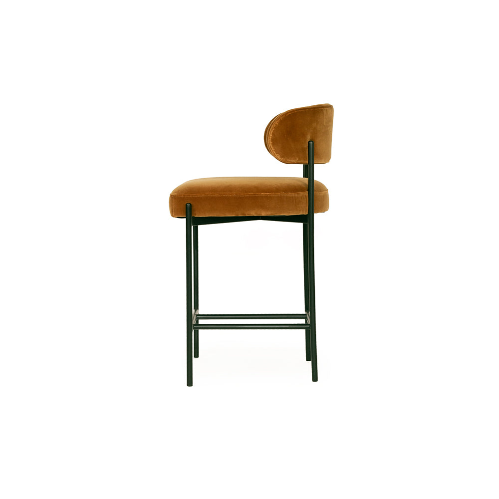 Paris Kitchen Stool - Rust Velvet