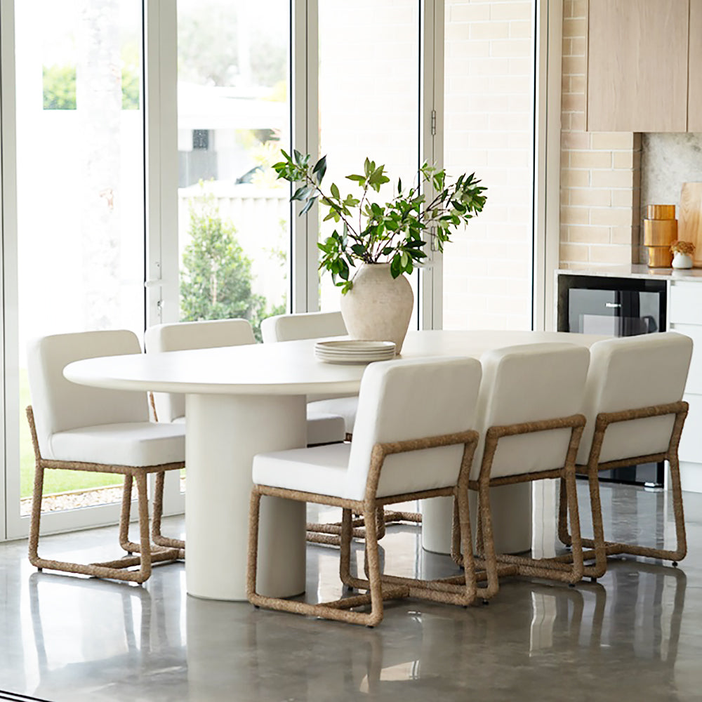 Piato White Oval Dining Table