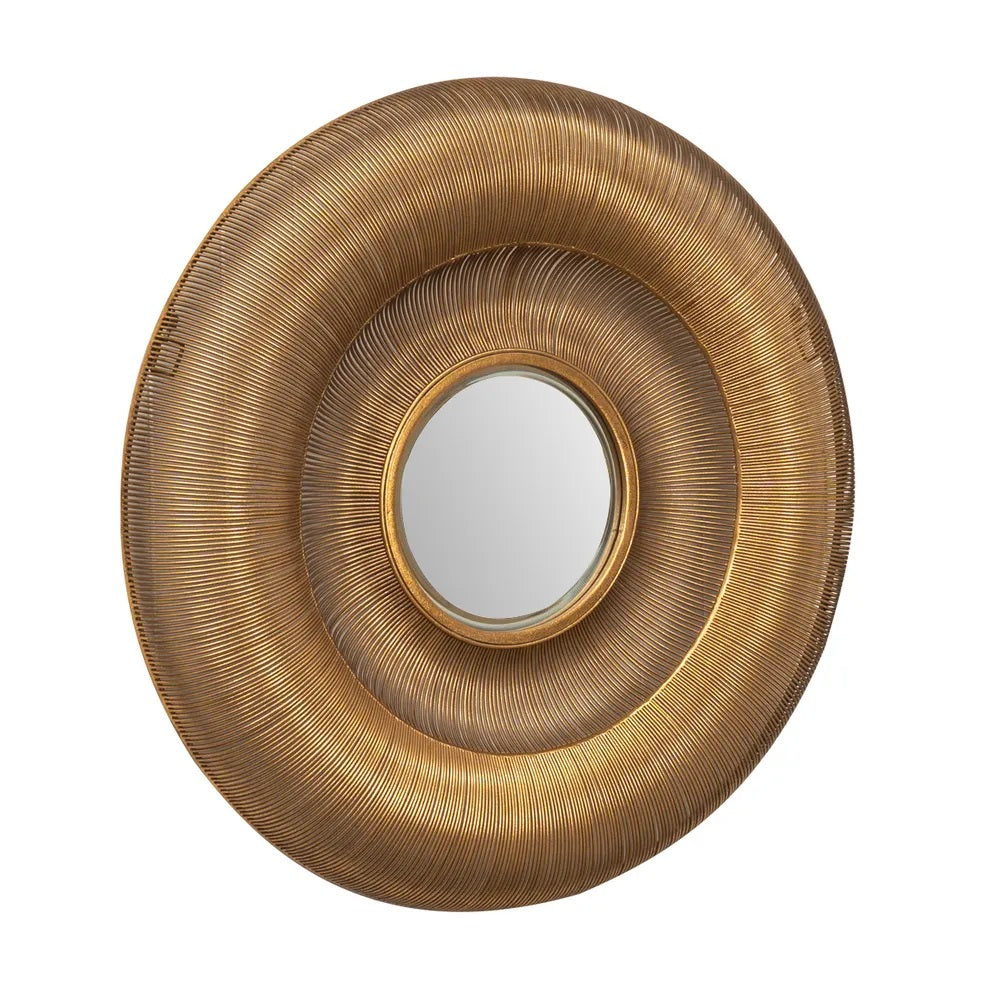 Rae Round Wall Mirror - Antique Gold