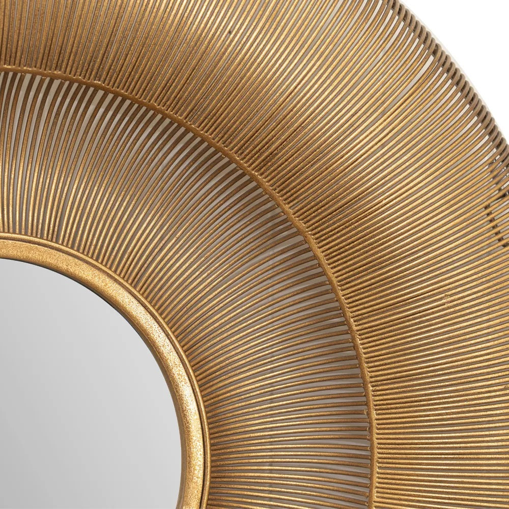 Rae Round Wall Mirror - Antique Gold