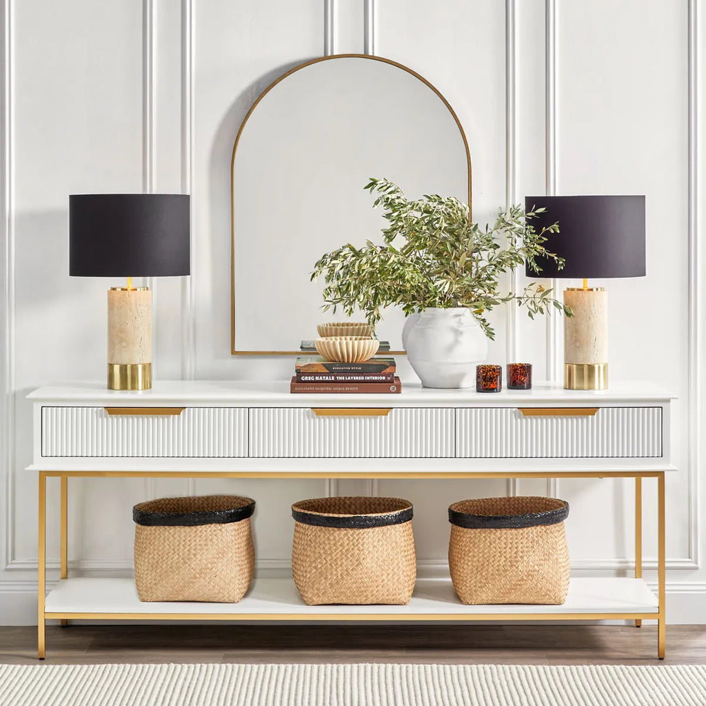 White console tables