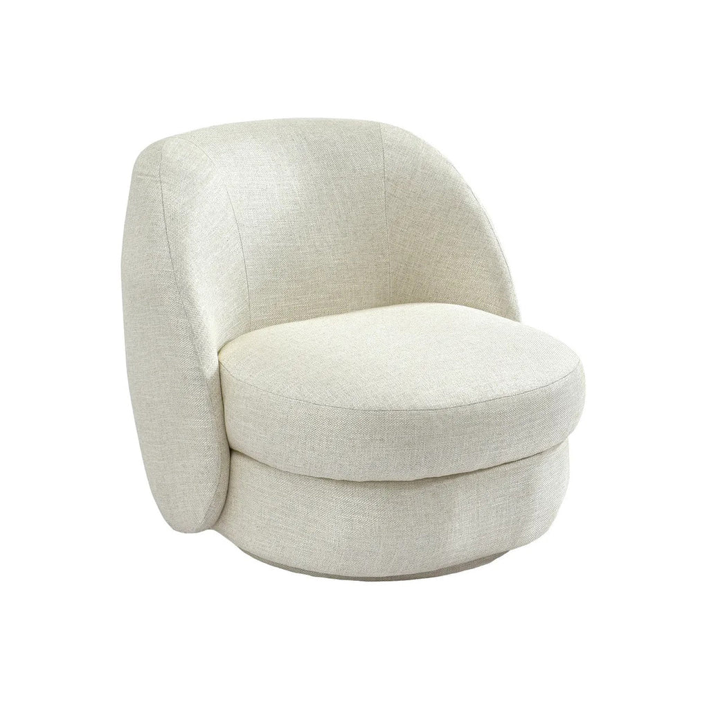 Abbey Swivel Arm Chair - Natural Linen | Modern Furniture Design