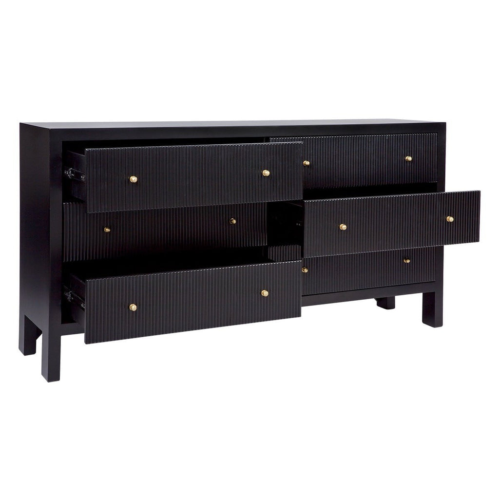 Adele 6 drawer chest black | Attica House